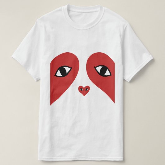 Red Face Love Heart Eyes T-shirt (Design voorkant)