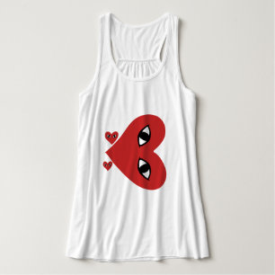 Red Face Love Heart Eyes Tanktop