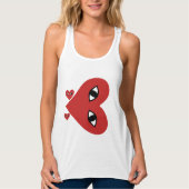 Red Face Love Heart Eyes Tanktop (Voorkant)