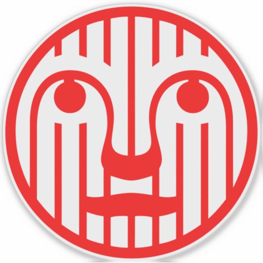 Red Face Modern 4Matt Sticker (Voorkant)