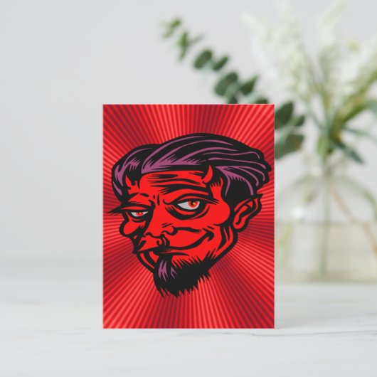 Red Faced Devil Briefkaart (Staand voorkant)