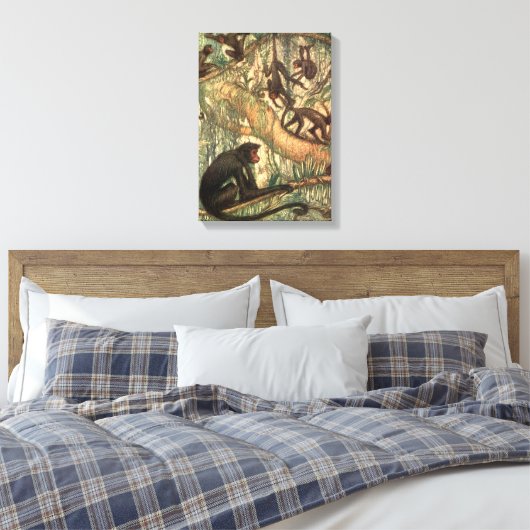 Red Faced Spider Monkeys door Louis Sargent Canvas Afdruk (Insitu (Slaapkamer))