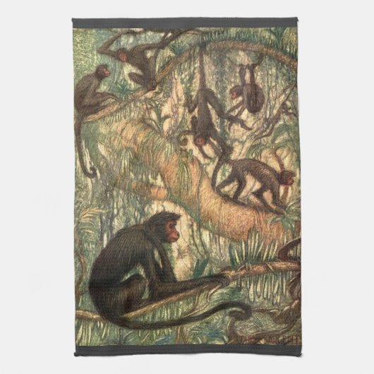 Red Faced Spider Monkeys door Louis Sargent Theedoek (Verticaal)