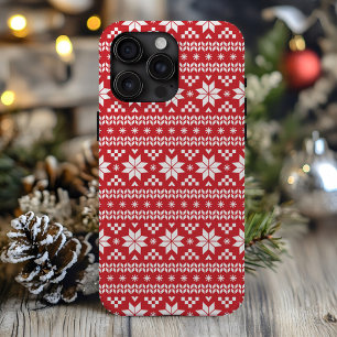 Red Fair Isle-kerstkeuken Patroon iPhone 15 Pro Max Hoesje