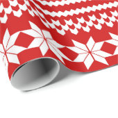 Red Fair Isle-kerstkeukenpatroon Cadeaupapier (Rol Hoek)