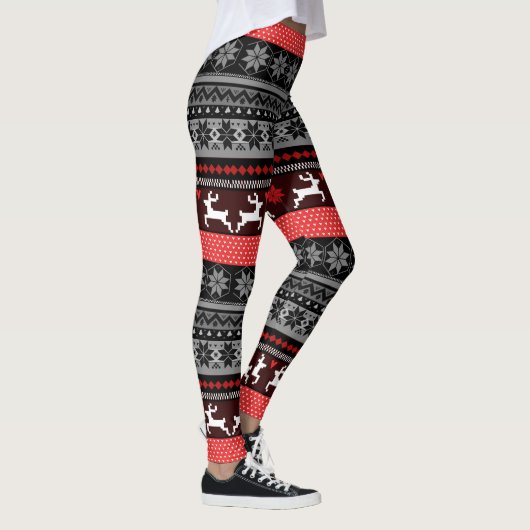 Red Fair Isle Pattern Leggings (Rechts)