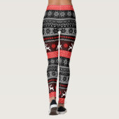 Red Fair Isle Pattern Leggings (Achterkant)