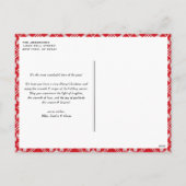 Red Fair Isle Winter Knit Pattern Foto van Kerstmi Feestdagenkaart (Achterkant)