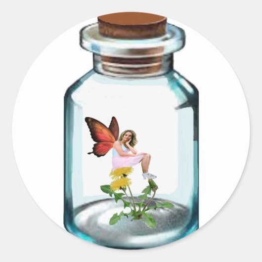 Red Fairy Envelope Seals Ronde Sticker (Voorkant)