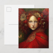 Red Fairy Fantasy Art Briefkaart (Voorkant / Achterkant)