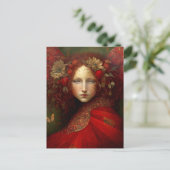Red Fairy Fantasy Art Briefkaart (Staand voorkant)