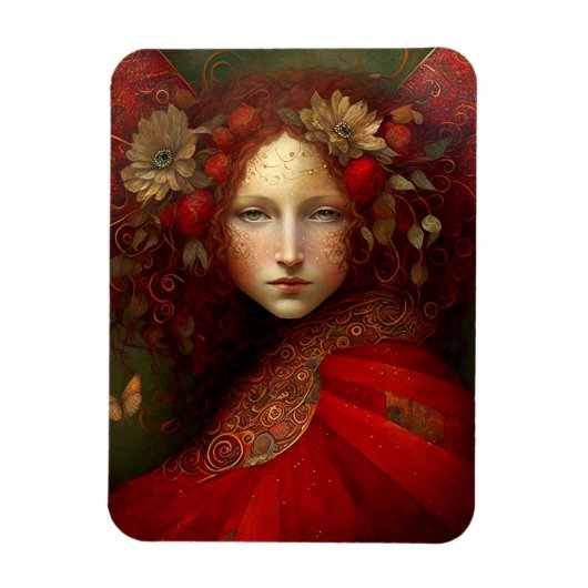 Red Fairy Fantasy Art Magneet (Verticaal)