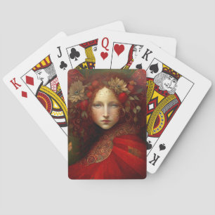Red Fairy Fantasy Art Pokerkaarten