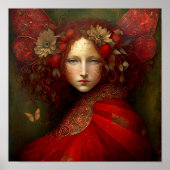 Red Fairy Fantasy Art Poster (Voorkant)