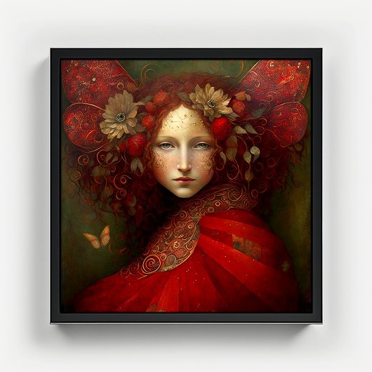 Red Fairy Fantasy Art Poster