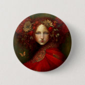 Red Fairy Fantasy Art Ronde Button 5,7 Cm (Voorkant)