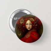Red Fairy Fantasy Art Ronde Button 5,7 Cm (Voorkant /achterkant)