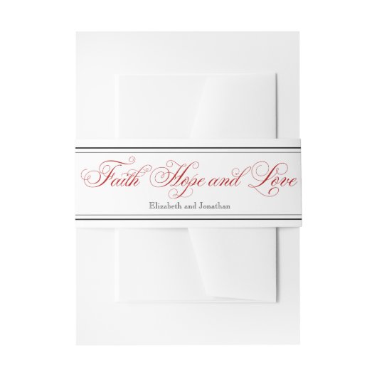 Red Faith Home & Love Christelijk Weddenschap Bell Uitnodigingen Wikkel (Voorkant Voorbeeld)