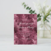 Red Fall verlaat Thanksgiving Dinner Party Uitnodiging Briefkaart (Staand voorkant)