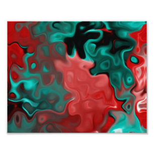 Red Fallen in Blue abstract 555y Foto Afdruk
