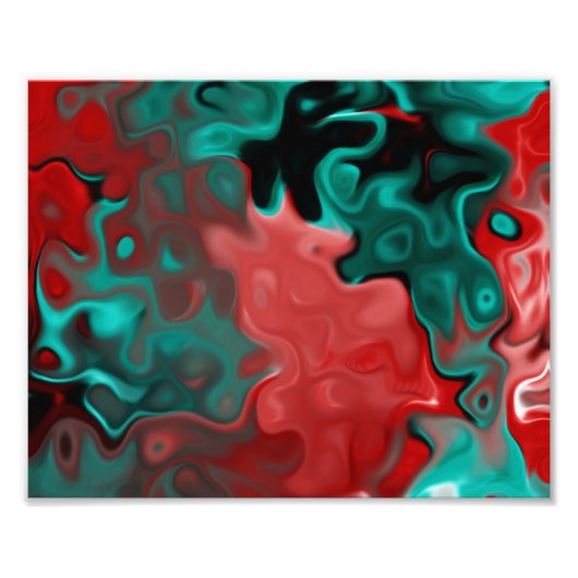 Red Fallen in Blue abstract 555y Foto Afdruk (Voorkant)