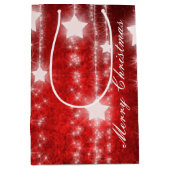 Red Falling Stars Holiday Gift Bag Medium Cadeauzakje (Voorkant)