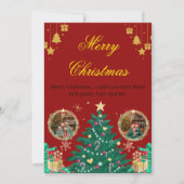 Red Family Christmas Greeting Card Save The Date (Voorkant)