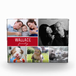 Red Family Multiple Photo Collage kerstcadeau Fotoblokken