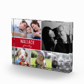 Red Family Multiple Photo Collage kerstcadeau Fotoblokken (Rechts)