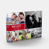 Red Family Multiple Photo Collage kerstcadeau Fotoblokken (Links)