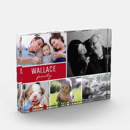 Red Family Multiple Photo Collage kerstcadeau Fotoblokken