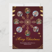 Red Family Photo Christmas Card Bedankkaart (Voorkant)