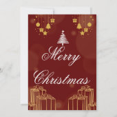 Red Family Photo Christmas Card Bedankkaart (Achterkant)