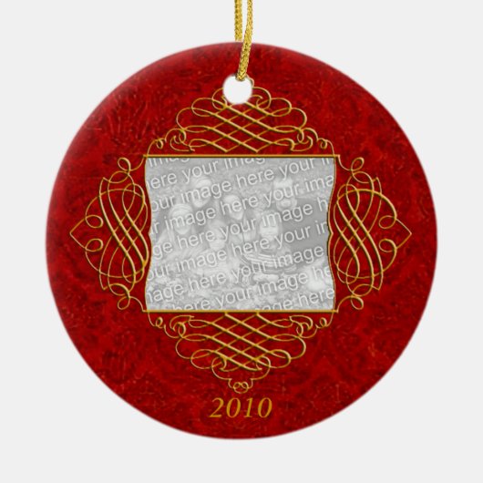 Red Family Photo Ornament (Voorkant)
