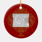 Red Family Photo Ornament (Achterkant)