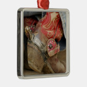 Red Fancy Cowboy Boot Kerstversiering Metalen Ornament (Rechts)