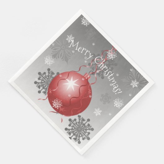 Red Fancy kerstsierpapier Napkin Servet (Hoek)