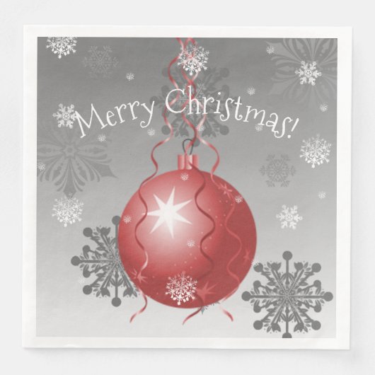Red Fancy kerstsierpapier Napkin Servet (Voorkant)