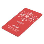 Red Fancy Ornamental Save the Date Magnet Magneet (Linkerzijde)