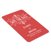 Red Fancy Ornamental Save the Date Magnet Magneet (Rechterzijde)