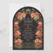 Red Fantasy Enchanted Garden Bloemen Wedding Arch Kaart (Voorkant)