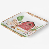 Red Farm Animals Baby shower Papieren Bordje (Gebogen)