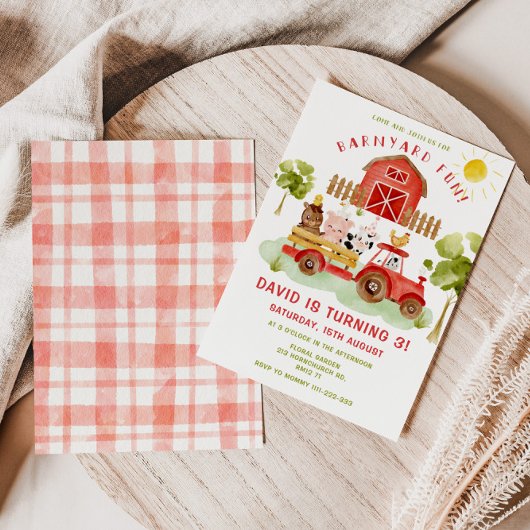 Red Farm dieren 3e verjaardag Uitnodiging