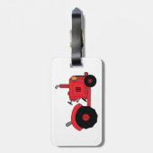 Red Farm Tractor Vehicle Bagagelabel (Achterkant verticaal)