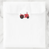 Red Farm Tractor Vehicle Ronde Sticker (Tas)