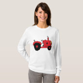 Red Farm Tractor Vehicle T-shirt (Voorkant volledig)