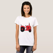 Red Farm Tractor Vehicle T-shirt (Voorkant volledig)