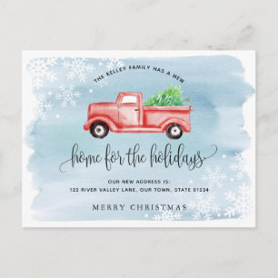 Red Farmhouse Truck Moving Announcement Holiday Briefkaart