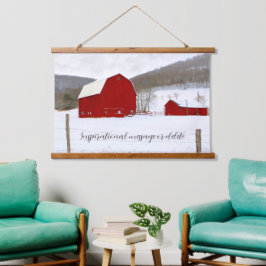 Red Farmyard Barns in Winter Wonderland Hangend Wandkleed