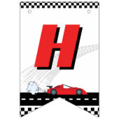 Red Fast een retro race auto thema racer verjaarda Vlaggetjes (Tweede vlag)